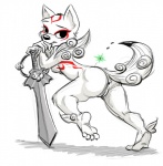 amaterasu anus breasts butt canine deity female fur human_feet issun kuroi_wolf looking_at_viewer markings nude plain_background pussy solo sword video_games weapon white_fur wolf Ōkami
Rating: Explicit
Score: 15
User: A_dog_named_cat
Date: July 26, 2013