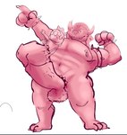 anthro big_penis duo flexing flexing_bicep genitals gesture hand_gesture leaning leaning_backward male muscular nipple_piercing nipples penis piercing pointing ring vein veiny_penis lavir mario_bros nintendo bowser kamek humanoid sketch