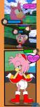 2018 amy_rose anthro backless_clothing backless_dress bottomwear boxtrot butt clean_diaper clothed clothing clothing_lift diaper diaper_under_clothing dress dress_lift eulipotyphlan exposed_diaper female flashing game_grumps heart_speech_bubble heart_symbol hedgehog hi_res looking_at_viewer looking_back mammal panties sega sonic_the_hedgehog_(series) speech_bubble teasing text_in_heart underwear upskirt wearing_diaper white_clothing white_panties white_underwear