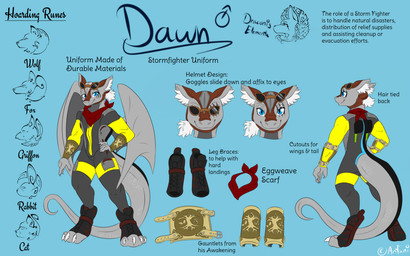 animal_runes anthro armor black_clothing black_footwear blue_eyes buckle close-up clothing darker_throat dorsal_fin dorsal_ridge eye_lenses facial_markings fin footwear gauntlets gloves grey_body grey_scales hair handwear head_markings headgear helmet helmet_goggles high-vis_clothing iconography inner_ear_fluff jumpsuit leather_gauntlets leg_braces logo male markings membrane_(anatomy) membranous_wings norse_iconography norse_markings pockets ponytail protective_eyewear protective_gear red_scarf runes scale_pattens scales scarf small_ponytail smile solo species_symbol symbol tail text tied_back_hair tinted_lenses tuft uniform wearing_helmet white_hair white_inner_ear_fluff wings zipper anfani_(artist) neko-me european_mythology mythology dawn_(dawnthedragon) draconis_elementa dragon mythological_creature mythological_scalie scalie western_dragon 16:10 absurd_res artist_collaboration artist_logo artist_name english_text hi_res model_sheet widescreen