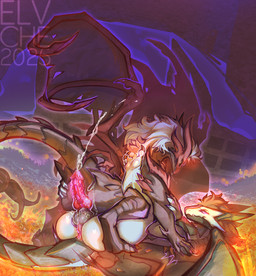 bodily_fluids cum cumshot duo ejaculation feral genital_fluids genitals knot knotted_penis looking_at_another membrane_(anatomy) membranous_wings neck_tuft penis ridged_penis spiked_tail spikes spikes_(anatomy) tail tuft wings conditional_dnp elvche mythology ancient_dragon_florissax dragon mythological_creature mythological_scalie scalie 2025 digital_media_(artwork) hi_res