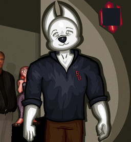 :3 =3 anthro black_clothing black_shirt black_topwear clothed clothing female fur grin group logo looking_at_viewer male meme_pose photo rapist shirt smile solo_focus standing topwear trio when_you_see_it white_body white_fur horryhane beat_banger bunfan_games elaine_claire jeffrey_epstein protagonist_(beat_banger) canid canine canis domestic_dog human humanoid lagomorph leporid mammal rabbit artist_logo censored film_grain hi_res meme photo_manipulation