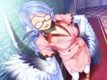 4:3 avian european_mythology eyewear feathered_wings feathers female glasses greek_mythology hair harpy humanoid monster_girl_(genre) mythological_avian mythological_creature mythology sei_monmusu_gakuen solo teacher vanadis winged_humanoid wings