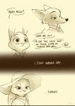 2016 alec8ter anthro canid canine clothed clothing comic conditional_dnp dialogue disney duo english_text feels female fox fully_clothed hi_res judy_hopps lagomorph leporid male mammal monochrome nick_wilde rabbit red_fox signature simple_background speech_bubble text time_skip true_fox zootopia
