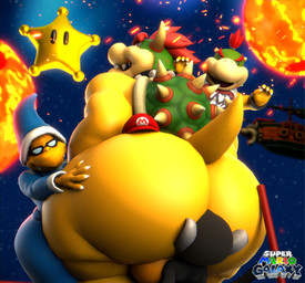 anthro blue_clothing butt clothing facesitting group hair hat headgear headwear male male/male red_hair scales sitting sitting_on_another sparks staff sun trio yellow_body yellow_scales young doommusk mario_bros nintendo super_mario_galaxy bowser bowser_jr. grand_star kamek lire_(doommusk) ape chimpanzee haplorhine koopa magikoopa mammal monkey pan_(genus) primate scalie 3d_(artwork) absurd_res blender_(artwork) digital_media_(artwork) hi_res
