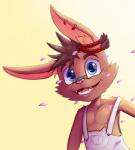 anthro big_ears clothing ear_piercing looking_at_viewer male multiple_piercings open_mouth overalls piercing smile solo young young_anthro young_male furfit league_of_legends riot_games tencent milo_(furfit) yordle absurd_res digital_media_(artwork) hi_res