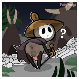 anthro anus backsack balls bent_over biped black_eyes bone border butt cloak clothing erection genitals hat headgear headwear looking_at_viewer looking_back male mask monobutt open_mouth penis presenting presenting_hindquarters question_mark rear_view solo text white_border fairyfudge hollow_knight:_silksong hollow_knight_(franchise) team_cherry sherma_(hollow_knight:_silksong) arthropod 1:1 artist_name digital_media_(artwork) hi_res