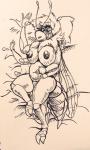 4_arms antennae_(anatomy) anthro areola arthropod_abdomen big_breasts big_butt biped breasts butt curvy_figure erect_nipples female hair huge_breasts insect_wings looking_at_viewer lying mature_anthro mature_female multi_arm multi_limb navel nipples non-mammal_breasts nude on_back open_mouth pose slightly_chubby smile solo thick_thighs voluptuous wings chirasul valencia arthropod bee hymenopteran insect 2016 full-length_portrait pen_(artwork) pinup portrait traditional_media_(artwork)