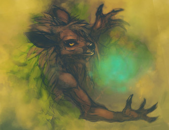 abstract_background anthro claws hair long_hair looking_at_viewer looking_up magic male simple_background smoke solo spell rickenbacker unknown_species 2013 sketch