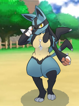 anthro belly big_muscles big_pecs chest_spike eyewear glasses hand_spike looking_at_viewer male muscular one_eye_closed pecs smile snaggle_tooth solo spikes spikes_(anatomy) thick_thighs wearing_glasses wink winking_at_viewer heikidraws nintendo pokemon heiki_(heikidraws) generation_4_pokemon lucario pokemon_(species) 3:4 absurd_res hi_res