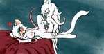 anthro bed breasts circuit duo exposed_breasts eyewear female fur furniture glasses hair male male/female nude white_body white_fur white_hair mika_(aditimalal) felid mammal mouse murid murine rodent