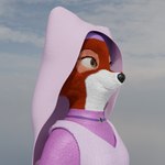 anthro brown_eyes clothed clothing dress eyelashes female fur headgear red_body red_fur solo text doublestuffed disney robin_hood_(disney) maid_marian canid canine fox mammal red_fox true_fox 1:1 3d_(artwork) blender_(artwork) digital_media_(artwork) english_text hi_res