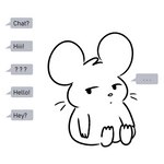 annoyed anthro chat ellipsis greeting male simple_background sitting solo speech_bubble text tired whiskers white_background nishi_oxnard oxynard cricetid hamster mammal rodent 1:1 english_text monochrome