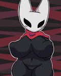 2_horns belly big_breasts black_clothing black_eyes bouncing_breasts breasts butt camel_toe clothed clothing female genital_outline horn looking_at_viewer looking_back navel nipple_outline pussy_outline red_clothing solo turning_around white_head bouncymae hollow_knight team_cherry hornet_(hollow_knight) arthropod 2025 4:5 animated short_playtime