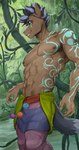 abs anthro clothed clothing glowing glowing_tattoo male muscular muscular_anthro muscular_male nipples pecs solo tail tattoo refegi tida equid equine horse mammal pony absurd_res hi_res