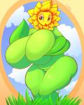 big_breasts breasts featureless_breasts female flower holding_breast huge_breasts hyper hyper_breasts non-mammal_breasts not_furry nude plant solo sunflower wide_hips jaeh conker's_bad_fur_day rareware miss_sunflower elemental_creature elemental_humanoid flora_fauna flower_creature flower_humanoid humanoid plant_humanoid 2015 4:5 absurd_res hi_res