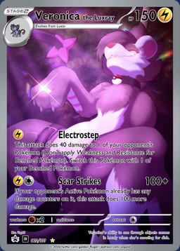 animal_genitalia animal_vulva bedroom_eyes belt bodily_fluids canine_genitalia canine_vulva choker claws collar dancing digit_ring feet female feral fur garter_belt garter_straps genital_fluids genitals half-closed_eyes jewelry leaking leaking_precum leaking_vagina looking_at_viewer narrowed_eyes necklace pokeball pokeball_collar pole pole_dancing precum presenting presenting_vulva ring seductive simple_background smile smug smug_expression smug_face smug_grin solo tail teeth text thick_thighs toe_claws toe_ring toes trading_card trading_card_game vulva vogold nintendo pokemon felid feline generation_4_pokemon luxray mammal pokemon_(species) digital_media_(artwork) english_text hi_res signature url