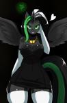 <3 anthro big_breasts black_background breasts clothed clothing crown dress elbow_gloves equine female gloves glowing_eyes green_eyes hair horn horse kamihari_darkstar long_hair looking_at_viewer mammal multi-colored_hair my_little_pony necklace original_character plain_background smile socks solo sssonic2 standing wide_hips winged_unicorn wings
Rating: Safe
Score: 17
User: Fur_in_the_dark
Date: December 25, 2013