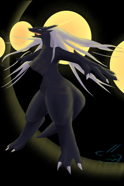 black_body feet female floating grey_hair hair horn paws solo tail fishncabbage mythology dragon humanoid mythological_creature mythological_scalie scalie 2026 absurd_res hi_res
