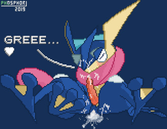 blush bodily_fluids cum cum_in_ass cum_inside cum_on_face cum_on_own_face cum_on_own_tongue cum_on_self cum_on_tongue genital_fluids genitals male penis solo tongue conditional_dnp phosaggro nintendo pokemon generation_6_pokemon greninja pokemon_(species) 2019 alpha_channel dated digital_media_(artwork) pixel_(artwork)