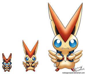 2_toes ambiguous_gender backpack blue_eyes butt_wings cute_fangs electronics fangs feet front_view headphones long_ears looking_at_viewer notched_ear simple_background solo standing teeth text toes unusual_wing_placement white_background wings rockingscorpion nintendo pokemon generation_5_pokemon legendary_pokemon pokemon_(species) victini 2021 digital_drawing_(artwork) digital_media_(artwork) pixel_(artwork) signature url