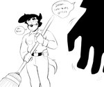 anthro blush broom cleaning_tool duo imminent_sex janitor male speech_bubble text jordo_(artist) jerry_(jordo) chimera hi_res monochrome