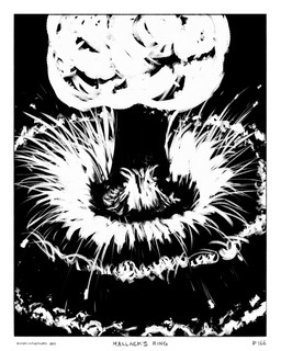border cloud explosion falling_object mushroom_cloud night rock splash wave zero_pictured sharkinthepark 2025 4:5 absurd_res black_and_white comic hi_res monochrome