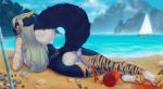 anthro beach big_tail blush bodily_fluids butt cum cum_on_butt female fur genital_fluids hair looking_at_viewer lounging nude outside seaside shore smile solo tail water yoshi2332 nefera felid feline felis mammal 2019 absurd_res digital_media_(artwork) hi_res