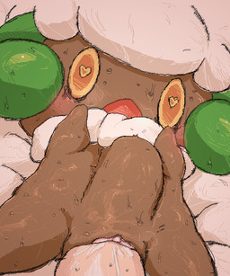abdominal_bulge bodily_fluids chibi clitoris duo female feral genitals heart_eyes heart_symbol huge_penetration interspecies male male/female penetration penile penile_penetration pokephilia ridiculous_fit sex sweat vaginal vaginal_penetration vulva bronzecatworld nintendo pokemon generation_5_pokemon pokemon_(species) whimsicott 5:6