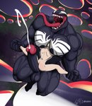 bald balls big_muscles black_body bodily_fluids butt cum cumshot duo ejaculation emblem empty_eyes erection genital_fluids genitals hot_dogging humanoid_genitalia humanoid_penis long_penis long_tongue male male/male moobs muscular nipples not_furry nude open_mouth penis sex sharp_teeth size_difference smile teeth tongue tongue_out lsdxiii marvel anon venom_(marvel) alien alien_humanoid human humanoid mammal symbiote digital_media_(artwork) hi_res
