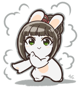 action_pose alternate_species anthro bangs bent_arm blush blush_lines brown_hair closed_smile eyelashes eyelashes_through_hair featureless_crotch featureless_feet feet female female_anthro fur furrification green_eyes grey_outline hair hair_bun kneeling lidded_eyes light long_ears mitten_hands mouth_closed multicolored_body no_pupils noseless nude nude_anthro nude_female number outline pawpads pose rabbidification red_hair_tie simple_background smile smoke solo tan_blush tan_body tan_eyelids tan_inner_ear tan_pawpads tan_skin translucent translucent_hair two_tone_body white_background white_body white_fur charisuke cygames idolmaster idolmaster_cinderella_girls raving_rabbids rayman_(series) ubisoft ayame_hamaguchi lagomorph mammal rabbid 2024 absurd_res colored crossover digital_drawing_(artwork) digital_media_(artwork) full-length_portrait hi_res japanese_description lighting portrait shaded simple_shading