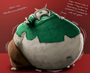 anthro barefoot belly belly_pat big_belly bottomwear claws clothed clothing dialogue fangs feet fur male morbidly_obese morbidly_obese_anthro morbidly_obese_male navel obese obese_anthro obese_male open_mouth overweight overweight_anthro overweight_male pants patting_belly shirt smile soft_vore solo teeth text topwear torn_clothing torn_shirt torn_topwear vore ian-exe disney zootopia pawbert_lynxley felid feline lynx mammal 2025 hi_res signature