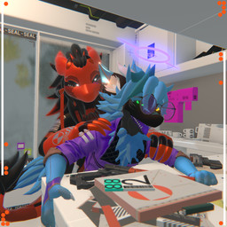 anal anal_penetration anthro arm_grab clothed clothed_sex clothing cybernetics duo eye_roll eyewear glasses gun halo hand_on_shoulder horn jacket looking_down looking_pleasured machine male male/male markings penetration raining ranged_weapon sex surprised symbol-shaped_eyes synthetic tongue tongue_out topwear weapon sinfulangel bungie marathon_(series) sparky_(sinfulangel) cyborg nardoragon robot_anthro wickerbeast 1:1 3d_(artwork) absurd_res digital_media_(artwork) hi_res