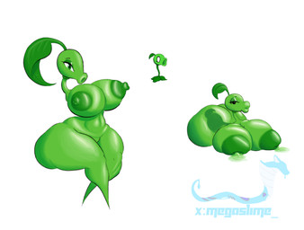 big_breasts big_butt bodily_fluids breasts butt female huge_breasts huge_butt hyper hyper_breasts hyper_butt lactating plant mega_slime electronic_arts plants_vs._zombies popcap_games elemental_creature elemental_humanoid flora_fauna humanoid peashooter_(pvz) plant_humanoid absurd_res hi_res