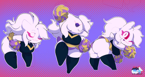 anthro big_butt breasts butt cheerleader chibi curvy_figure eyes_closed female flashing flashing_pussy fusion group jumping looking_at_viewer one_eye_closed pokemon_fusion pom_poms shortstack trio white_body wide_hips wink winking_at_viewer chankup nintendo pokemon jazz_(damianvertigo) generation_1_pokemon generation_2_pokemon gengar hybrid pokemon_(species) togetic hi_res