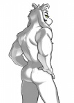 anthro back_muscles biceps butt fur hand_on_hip horn long_ears looking_at_viewer looking_back male muscular muscular_anthro muscular_male nude rear_view simple_background solo standing white_background white_body white_fur yellow_eyes laurel_dog laureldog undertale undertale_(series) asriel_dreemurr_(god_form) boss_monster_(undertale) bovid caprine mammal portrait three-quarter_portrait