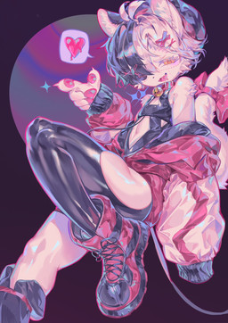 5_fingers anthro bell bell_collar clothing collar femboy fingers footwear heart_symbol jacket kemono male shoes slim_anthro slim_male solo topwear magic_dream00 domestic_cat felid feline felis mammal hi_res