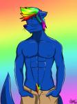 blue_body blue_fur blue_nose fur gradient gradient_background hair lgbt_pride male multicolored_hair multicolored_pubes pose pride_color_background pride_color_hair pride_color_pubes pride_colors pubes purple_eyes rainbow_background rainbow_gradient rainbow_hair rainbow_pride_colors rainbow_pubes rainbow_symbol seven-stripe_rainbow_pride_colors simple_background solo super_gay arrwulf mammal mustelid otter 3:4