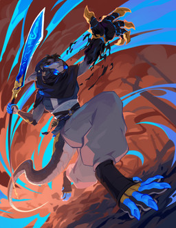 anthro black_body black_hair black_tail bottomwear brown_eyes clothed clothing fur grey_bottomwear grey_clothing grey_pants hair holding_object holding_weapon hoodie male mandibles mouth_closed outside pants short_hair solo tail topwear weapon white_body white_fur white_tail corzh77 mythology dragon mythological_creature mythological_scalie scalie hi_res