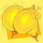 anthro bent_over big_breasts big_butt breasts butt female freckles glistening glistening_butt huge_breasts huge_butt huge_thighs hyper hyper_butt hyper_thighs looking_at_viewer looking_back non-mammal_breasts nude open_mouth question_mark side_boob solo text thick_thighs yellow_body schplingnops five_nights_at_freddy's scottgames chica_(fnaf) avian bird chicken galliform gallus_(genus) phasianid 1:1 2025 english_text hi_res