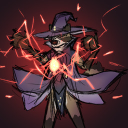 anthro brown_body brown_fur clothed clothing electricity electricity_manipulation elemental_manipulation fur hat headgear headwear magic_user male pantsless purple_clothing sketchy solo wizard_hat wizard_robe waschbar waschbar_(character) mammal procyonid raccoon 1:1 hi_res