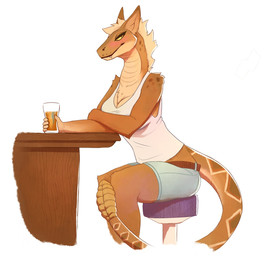 anthro bar_stool beverage blush breasts brown_body brown_fur clothed clothing female fingers fur fur_and_scales furniture hair holding_object looking_at_viewer mane non-mammal_breasts rattle_(anatomy) scales simple_background sitting solo stool tan_body tan_mane tan_scales white_background tenynn fallout microsoft esme_(tenynn) canid canine canis coyote hybrid mammal night_stalker_(fallout) reptile scalie snake 2021 digital_media_(artwork) hi_res