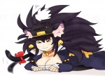 bancho bandage bell big_breasts blush breasts clothing collar cosplay female hat headgear headwear jacket ribbons solo topwear senran_kagura daidouji animal_humanoid cat_humanoid felid felid_humanoid feline feline_humanoid humanoid mammal mammal_humanoid