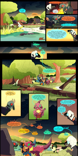 dialogue fantasy female feral hut male morning outside pond text thepatchedragon dragonscape mythology forl_(thepatchedragon) gila_(thepatchedragon) hiker_(thepatchedragon) jat_(thepatchedragon) rara_(thepatchedragon) dinosaur dragon drekir mythological_creature mythological_scalie prehistoric_species reptile saurischian scalie theropod absurd_res arabic_text comic hi_res