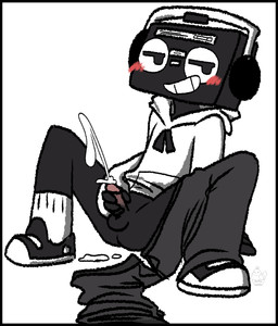 anus balls bedroom_eyes blush bodily_fluids boombox bottomwear bottomwear_around_one_leg bottomwear_down clothed clothing clothing_around_one_leg cum ejaculation erection footwear for_a_head genital_fluids genitals hoodie humanoid_genitalia humanoid_penis legwear looking_at_viewer machine male masturbation narrowed_eyes not_furry partially_clothed penile penile_masturbation penis presenting presenting_penis seductive sex shirt shoes simple_background sitting smile smirk socks solo spread_legs spreading teeth topwear white_background conditional_dnp muffinlewds guzytracks guzy_trackson animate_inanimate humanoid object_head robot robot_humanoid digital_media_(artwork) hi_res