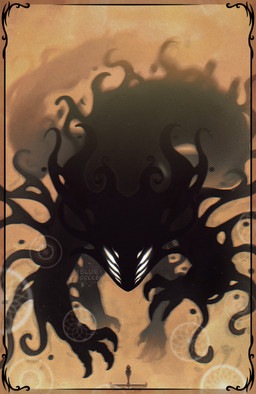 8_eyes ambiguous_gender black_body duo fingers larger_ambiguous looking_at_another multi_eye size_difference smaller_ambiguous tendrils text white_eyes bluegekk0 hollow_knight_(franchise) team_cherry godseeker_(hollow_knight) shade_lord_(hollow_knight) shadow_creature 2025 absurd_res artist_name english_text hi_res