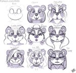 anthro ear_piercing female fur hair lipstick looking_at_viewer makeup overweight piercing simple_background smile solo text white_body white_fur drxii beejay_bearkowitz kud-li_(drxii) ailurid bear giant_panda mammal red_panda digital_media_(artwork) english_text hi_res url