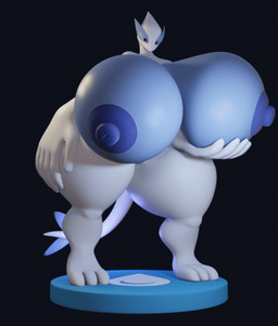 anthro anthrofied areola big_breasts big_butt big_hands blue_areola blue_body blue_nipples breasts butt curvy_figure female genitals hand_on_breast hand_on_leg hand_on_thigh huge_breasts huge_butt huge_thighs hyper hyper_breasts hyper_butt hyper_thighs macro multicolored_body nipples plump_labia pokeball red_eyes simple_background solo spherical_breasts tail thick_thighs two_tone_body vulva white_body winged_arms wings darkdraketom nintendo pokemon generation_2_pokemon legendary_pokemon lugia pokemon_(species) 3d_(artwork) animated digital_media_(artwork) turntable_(animation)