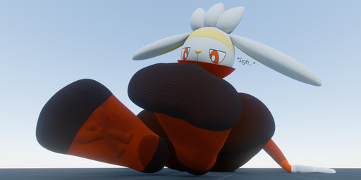 anthro bodily_fluids clothing duo feet female foot_fetish foot_focus footwear macro macro_female male male/female micro_male paws socks soles sweat sweaty_clothing sweaty_footwear sweaty_socks colonthreeguy nintendo pokemon rhodie_(colonthreeguy) generation_8_pokemon pokemon_(species) raboot 2:1 absurd_res hi_res