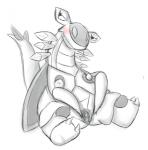 blush clitoris female feral genitals presenting presenting_pussy pussy solo spread_pussy spreading nintendo pokemon armaldo fossil_pokemon generation_3_pokemon pokemon_(species) 2015 monochrome